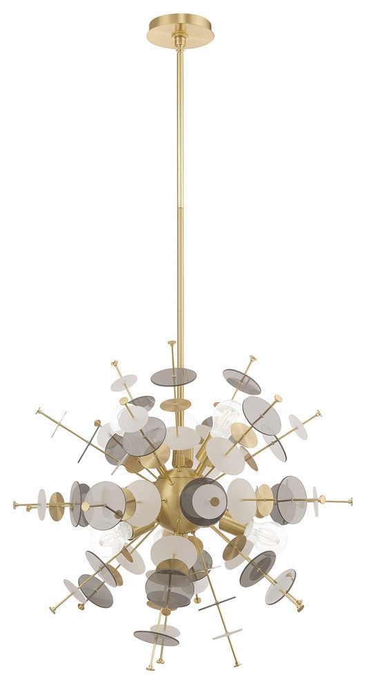Livex Lighting Satin Brass 6-Light Pendant Chandelier