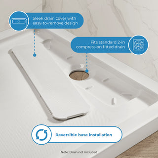 Pasadena 36"Wx36"Dx74 3/4"H Corner Pivot Shower Kit Black Base