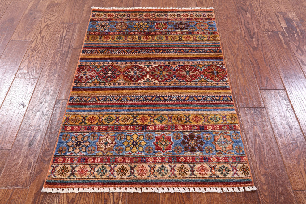 2' 8" X 4' 2" Khorjin Super Kazak Hand-Knotted Rug Q10967