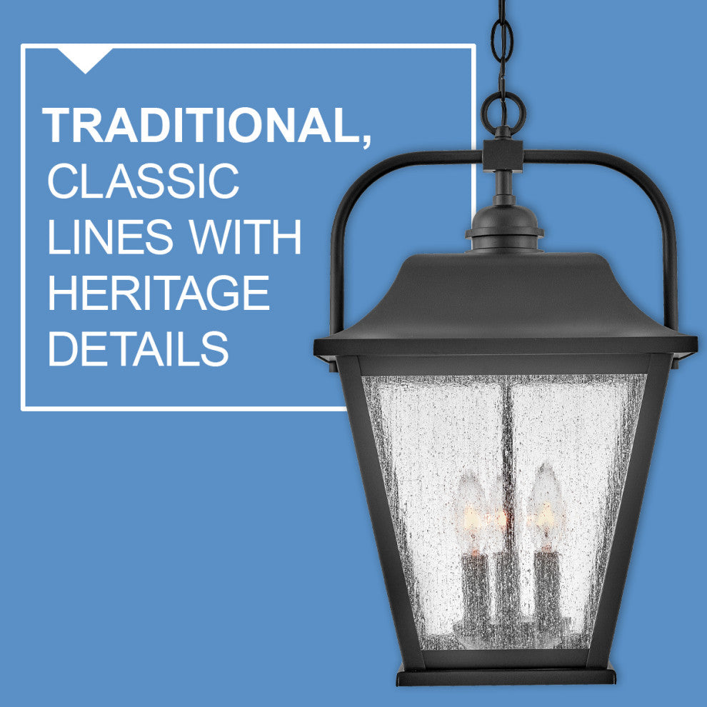 Hinkley Kingston Medium Hanging Lantern, Black