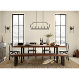 Parkhurst Collection Six-Light Matte Black Linear Island Chandelier Light