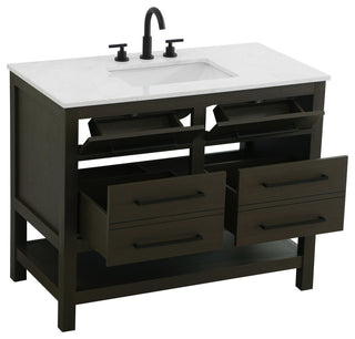 Home Living 42" Single Bathroom Vanity, Mocha Brown