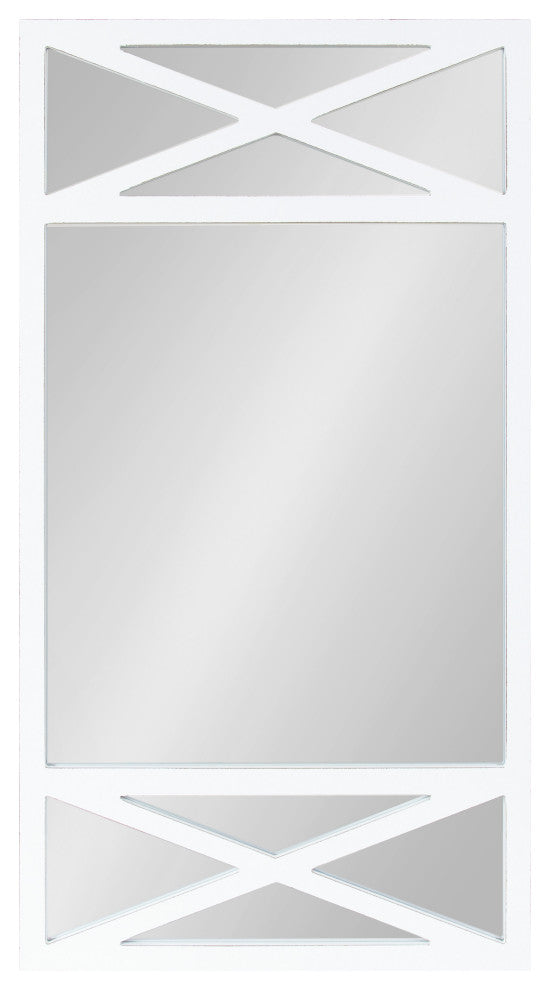 Thacker Framed Wall Mirror, White, 22"x40"