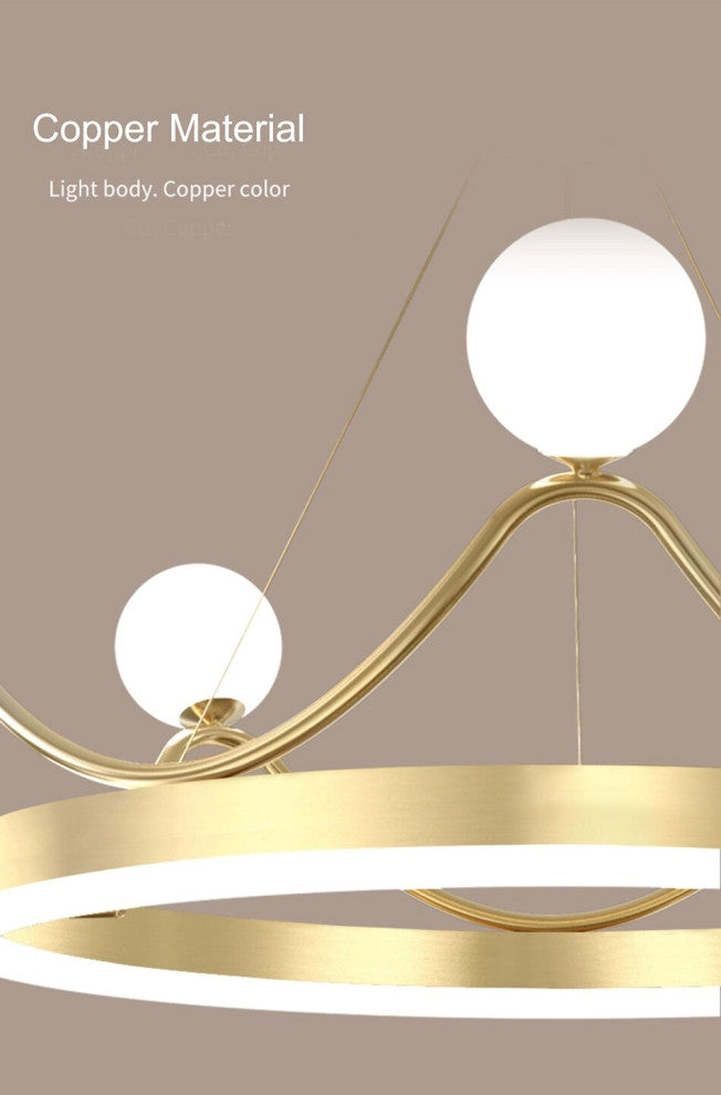 Zandobbio | Cute Crown Round Glass Chandelier for Bedroom, 6bulbs