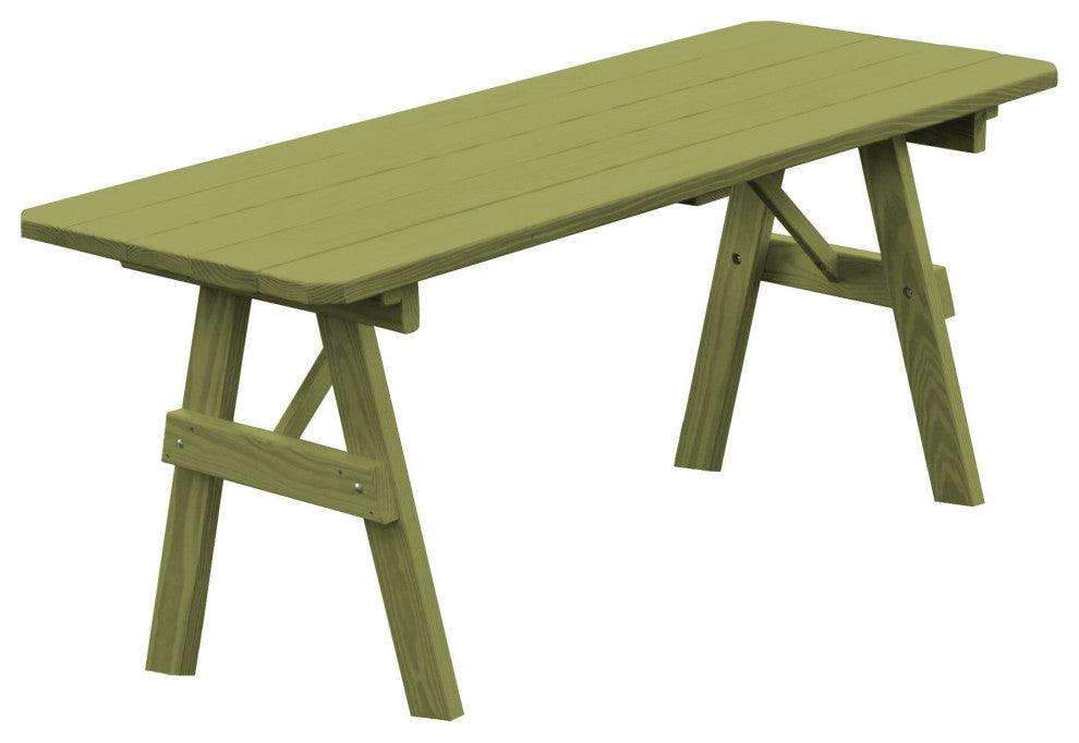 Pressure Treated Pine Traditional Picnic Table, Linden Leaf Stain, 8 Foot, No Umbrella Hole