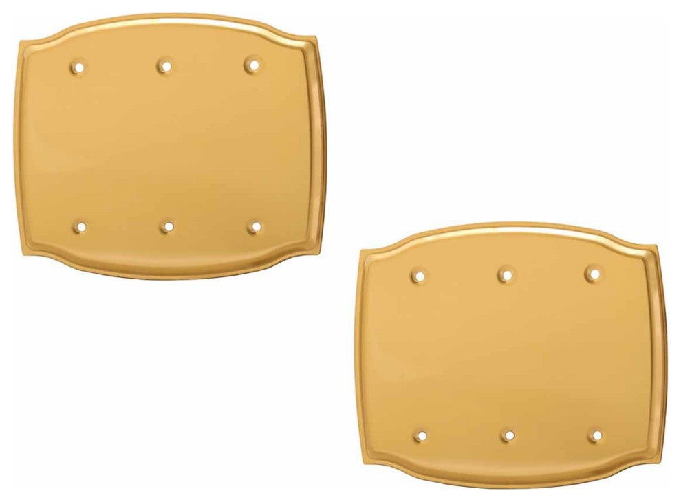 2 Switchplate Bright Solid Brass Triple Blank |