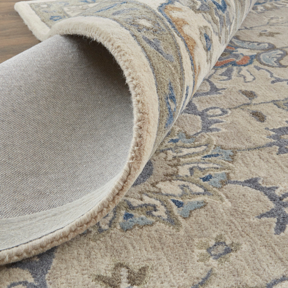 Weave & Wander Mattias Persian Warm Gray/Blue Rug, 10' X 14'