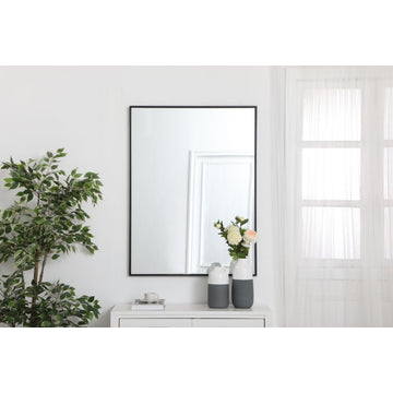 Elegant Decor MR43040BK Metal Frame Rectangle Mirror, 30", Black