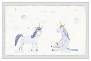 "Unicorn Buddies" Framed Painting Print, 24x16