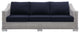 Lounge Sofa, Sunbrella, Rattan, Wicker, Gray Blue Navy, Modern, Outdoor
