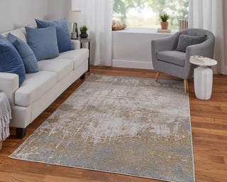 Tripoli Modern Abstract, Ivory/Brown/Gray, 9'2"x12' Area Rug