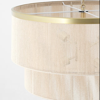 GetLedel 23.8" 6-Light Dimmable Handwoven Drum Chandelier, Gold