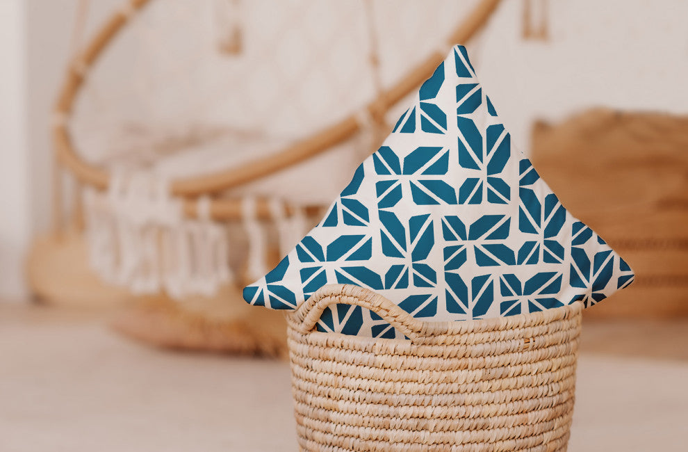 Kaleidoscope Graffiti Accent Pillow With Removable Insert, Unreal Teal, 20"x20"