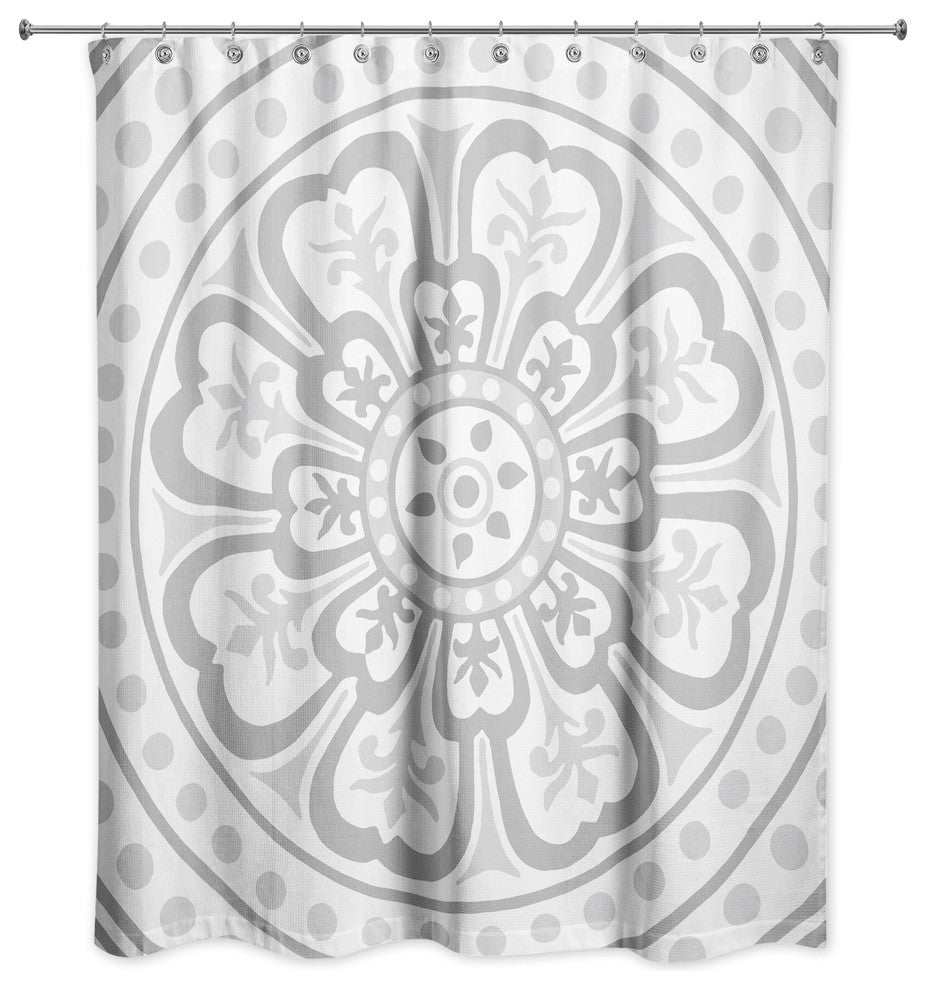 Medallion Shower Curtain, Gray