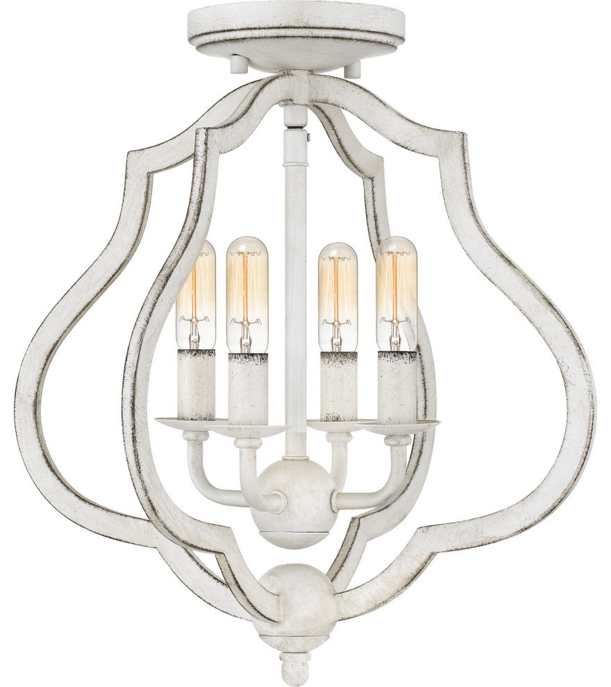 O'Keefe 4-Light Semi-Flush Mount, Antique White