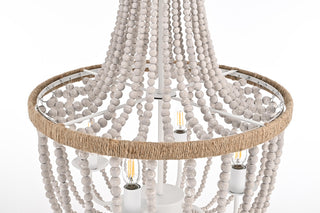 Home Living 20" Beaded Pendant, Antique White