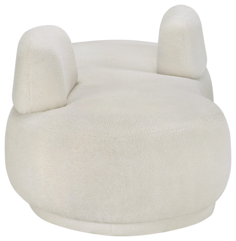 Argyle Upholstered Chaise/Loveseat, Cream, Teddy Fabric