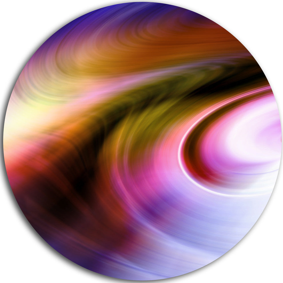 Curved Texture Of Colors, Abstract Digital Disc Metal Wall Art, 23"