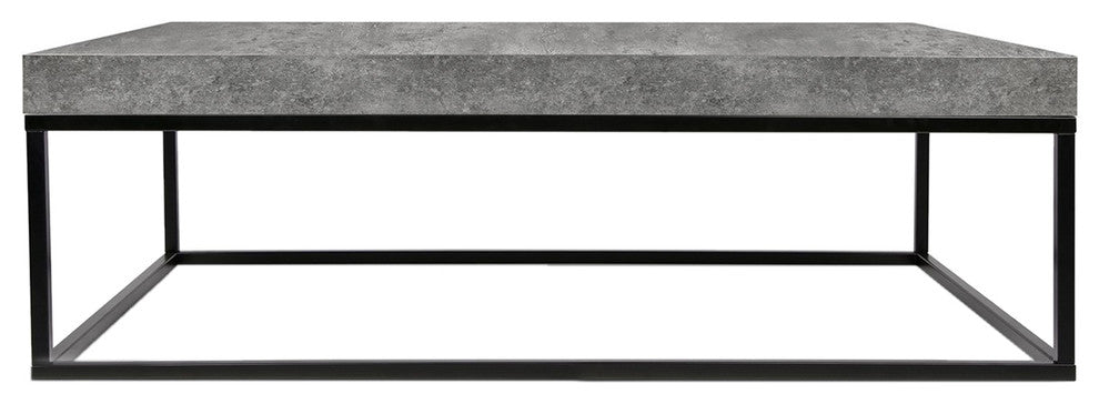 Modern Grey faux Concrete Thick Top Coffee Table