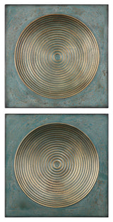 Uttermost Sybil Antique Gold Squares Wall Art, Set of 2