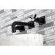Kingston Brass KS6120BEX Two-Handle Wall Mount Bathroom Faucet, Matte Black