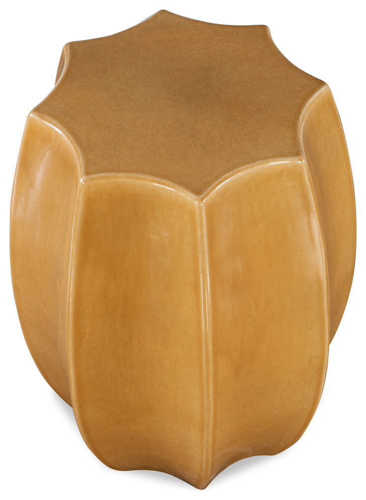 Uttermost Sunrise Amber Gloss Scalloped Garden stool