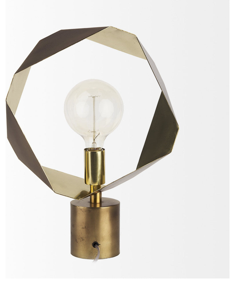 Golden Geometric Halo Table or Desk Lamp