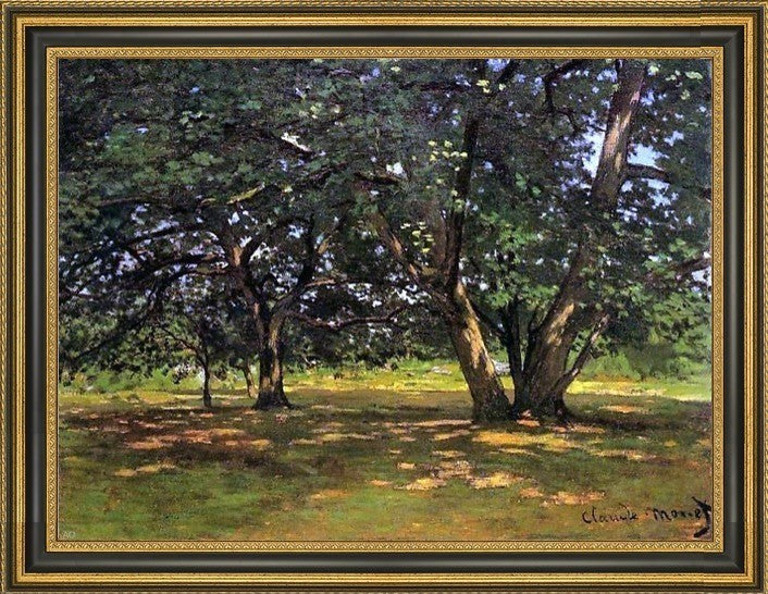 Claude Oscar Monet Fontainebleau Forest Framed Premium Canvas Print, 18"x24"