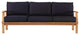 Lounge Sofa, Wood, Brown Natural Blue Navy, Modern, Outdoor Patio Balcony Garden