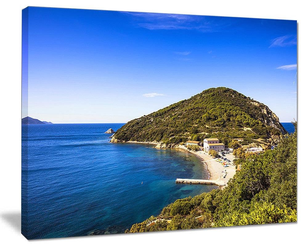 "Blue Seashore At Elba Island" Seashore Wall Art, 40"x30"