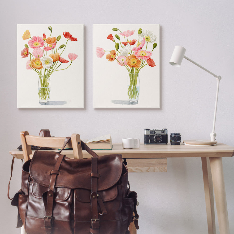 Dazzling Flower Blossoms Soft Pink Glass Bouquets, 2pc, each 24 x 30