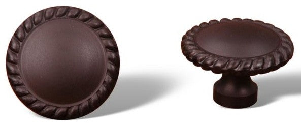 Oil Rubbed Bronze RKI Plain Knob with Rope, RKICK9313RB