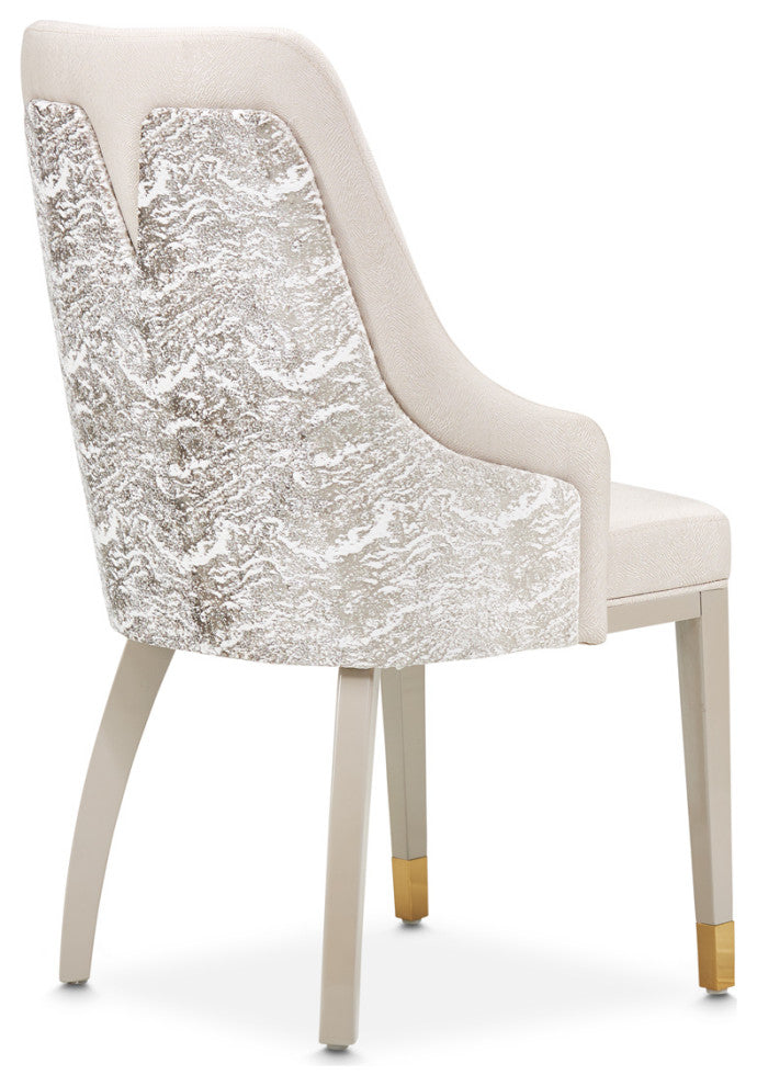 Carmela Dining Arm Chair, Set of 2, Shimmer Ivory