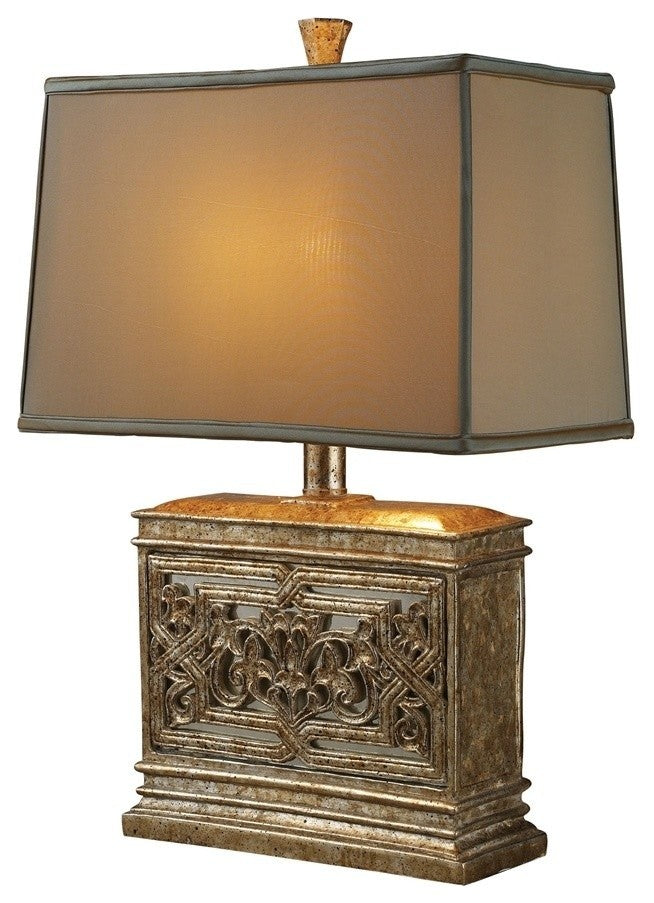 Laurel Run Table Lamp In Courtney Gold With Ria Bronze Shade And Cream Liner