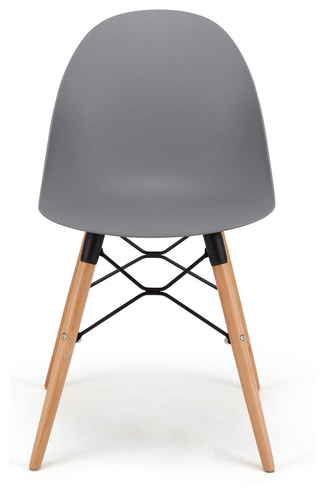Seline Series Modern Accent Dining Chair with Beech Wood Legs , Gray