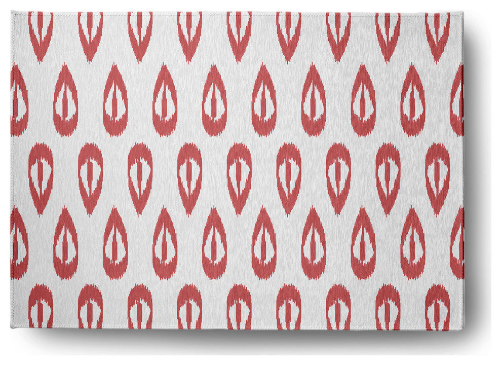 Ikat Tears Chenille Rug, Red, 5'x7'