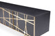 Modrest Kilson Modern Black Oak and Champagne Gold TV Stand