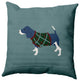Warmest Wishes Doggie Decorative Throw Pillow, Gray, 16"x16"