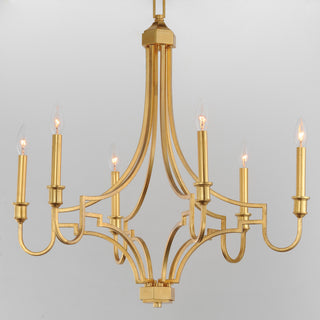 Maxim 12786 Normandy 6 Light 29"W Taper Candle Style Chandelier - Gold Leaf