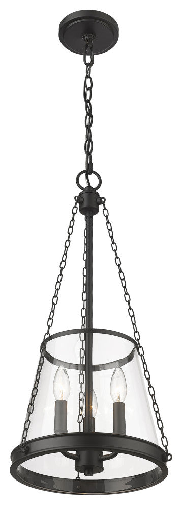 Zlite 341P12-MB 3-Light Pendant, Clear