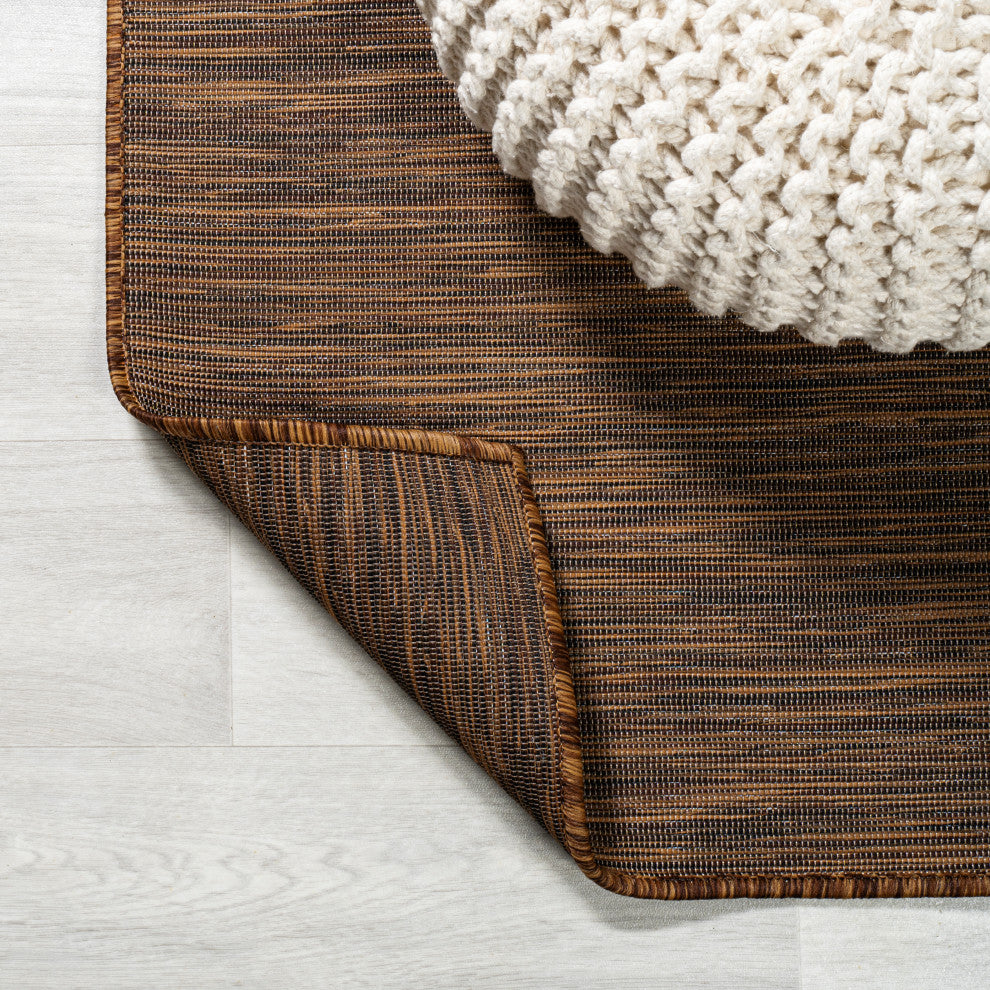 Ethan Modern Flatweave Solid, Brown, 5'x8'