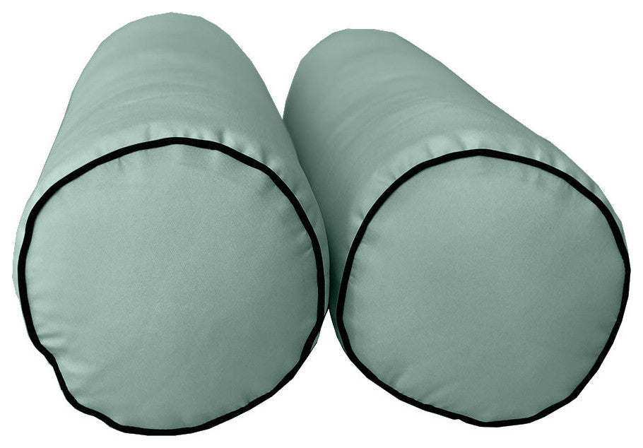 Style 6 Twin-XL Contrast Pipe Trim Bolster Pillow Outdoor Slip Cover ONLY AD002