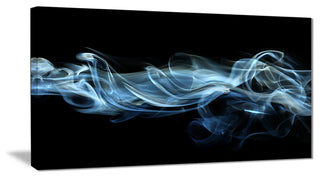"Blue Smoke in Black" Abstract Digital Art Canvas Print