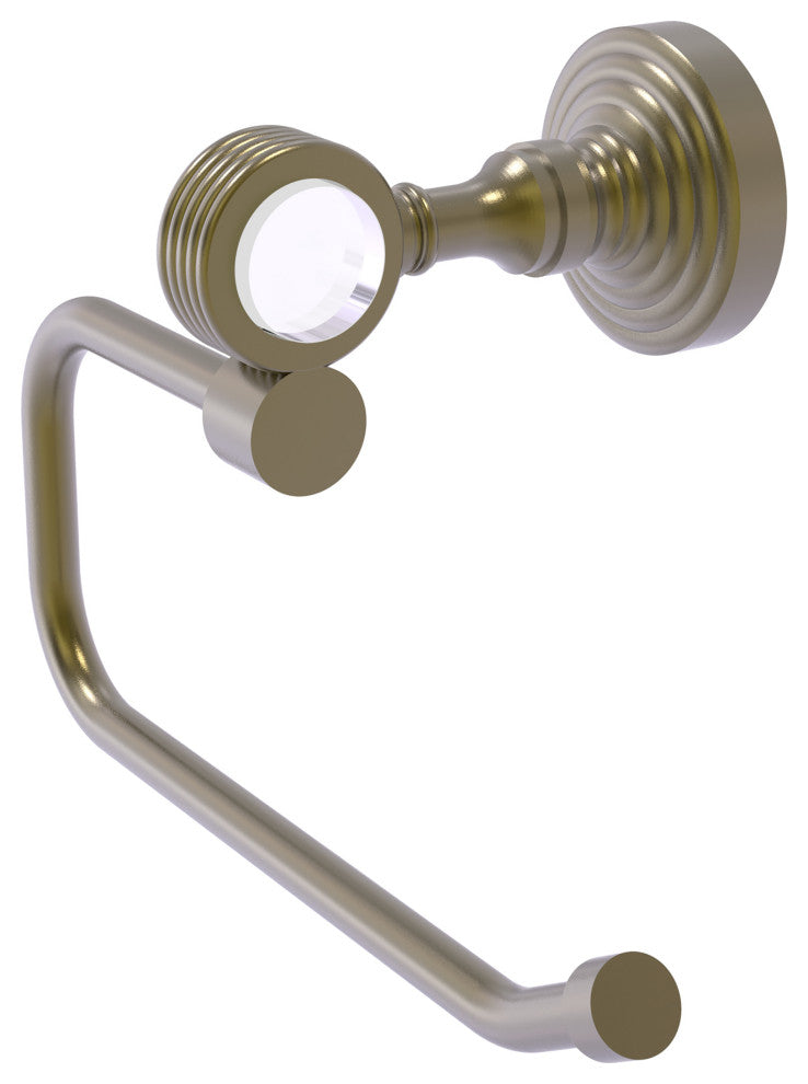 Pacific Grove Euro Style Groovy Toilet Tissue Holder, Antique Brass