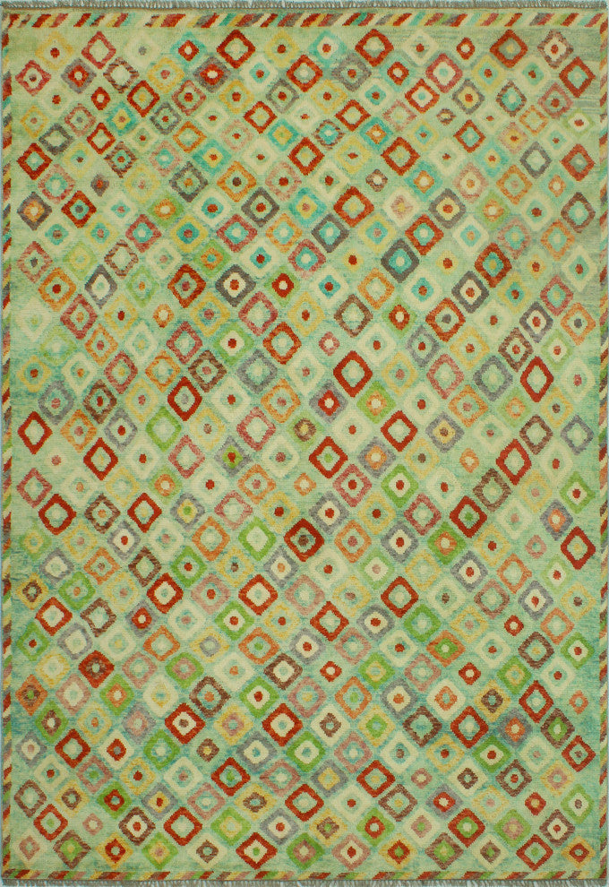 Balochi Aymme Red/Orange Rug, 6'5x9'8