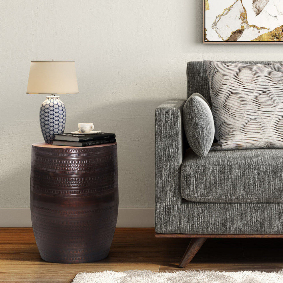 Johnsen Large Metal Accent Table, Oil Rubbed Bronze