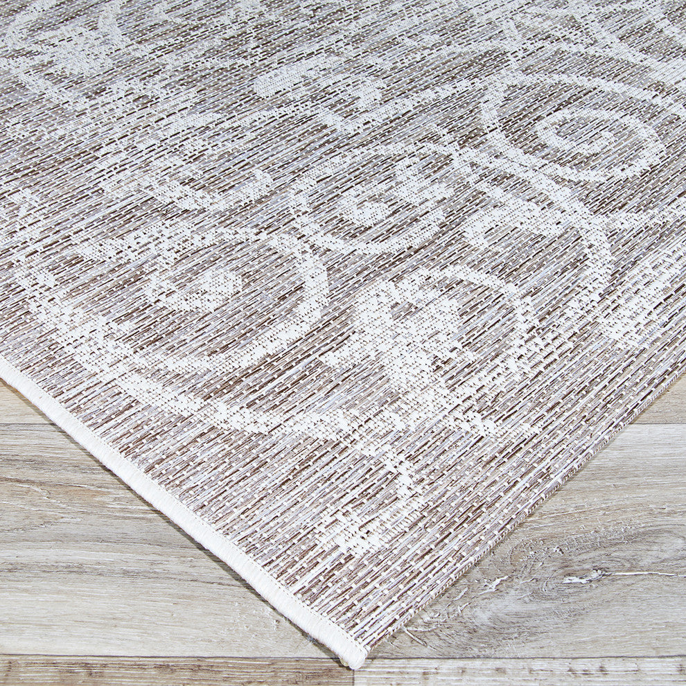 Couristan Monaco Summer Quay Indoor/Outdoor Area Rug, Cocoa Natural, 3'9"x5'5"