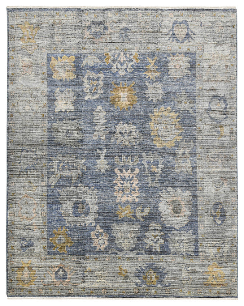 Jwell Avien Area Rug, Blue, 8' x 10', Bordered