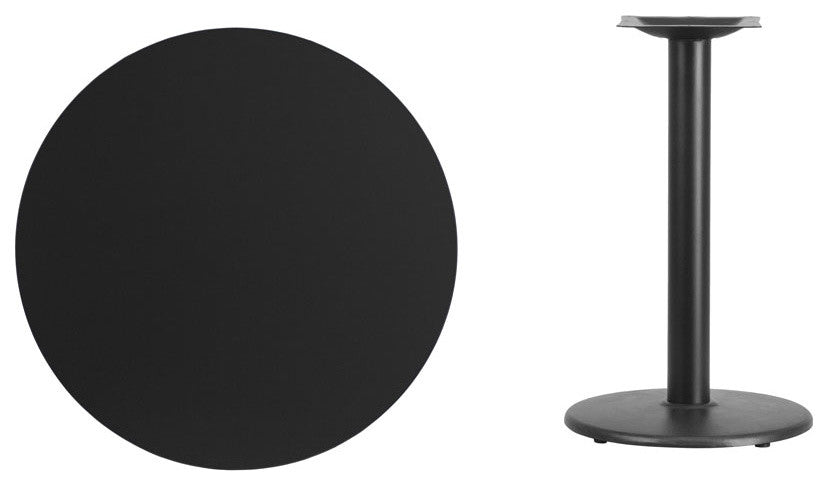 Restaurant Tables and Chairs, "Harry" 30'' Round Laminate Table, Black