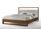 Nova Domus Falcor Modern Gray Fabric and Walnut Veneer Bed, Eastern King
